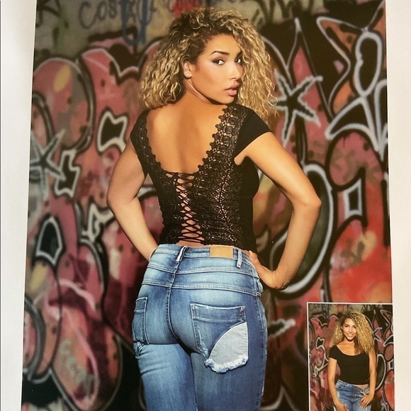 HIGH Demand Black Corset Style Jersey Top - Picture 3 of 7